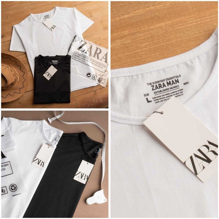 Zara تيشرت نص كم