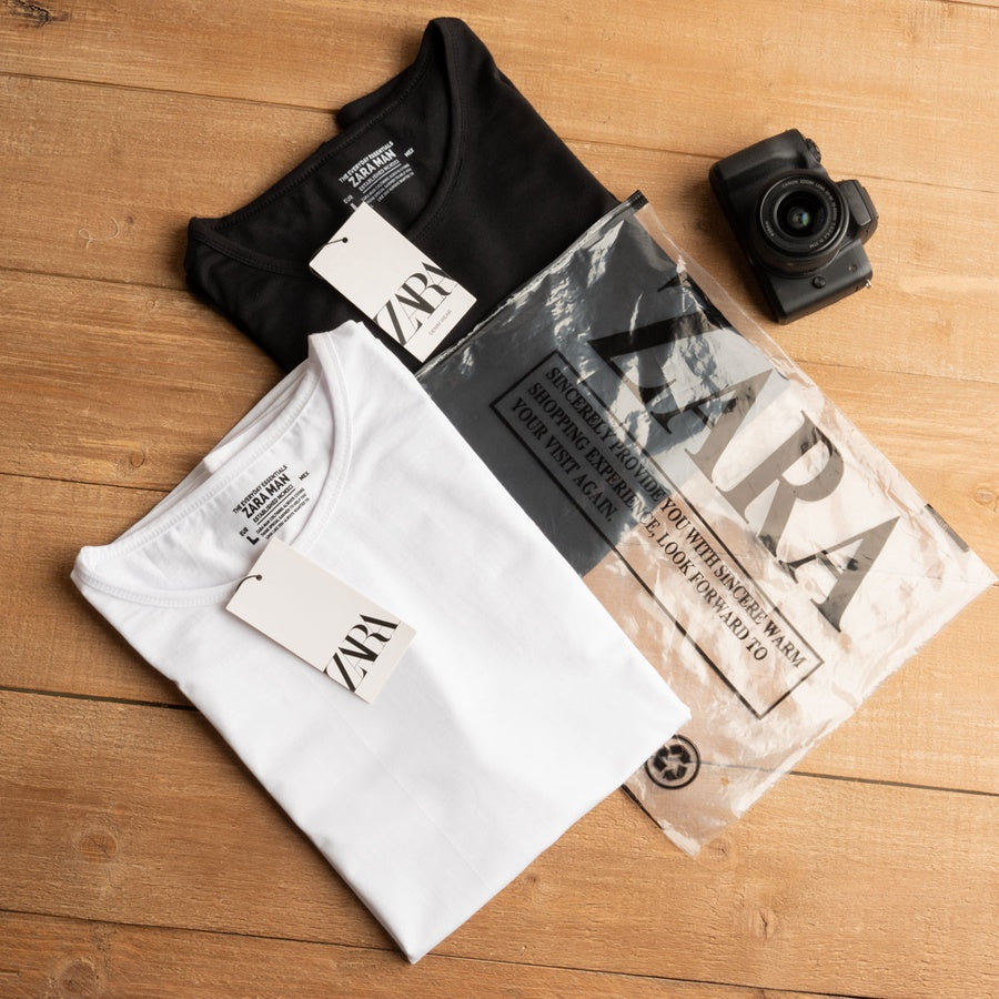 Zara تيشرت نص كم