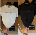 تيشرت  massimo dutti خامه أنترلوك قطن صافي (مخزنPU1)